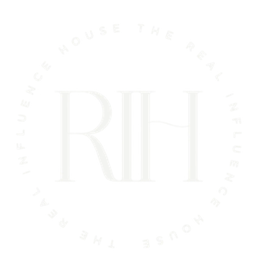 The RIH monogram: an R and an H sharing one I stem inside a ring set with the full house name